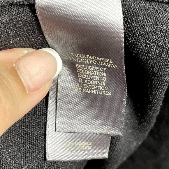 NEW Liz Claiborne Sweater Womens Large black silk knit floral pull over - Picture 7 of 11